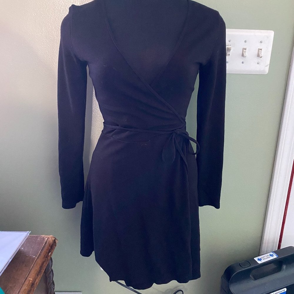 American Apparel Women's Wrap Dress, Black, Small